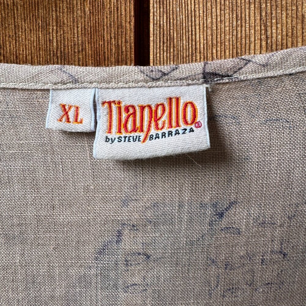 EUC Tianello Xander Print- Linen Voile Avlyne Long Sleeve Blouse in Women's XL - Picture 3 of 9